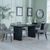 Bern Fluted Black Dining Set - Peyton Grey Fabric Dining Chair