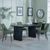 Bern Fluted Black Dining Set - Peyton Green Fabric Dining Chair