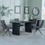 Bern Fluted Black Dining Set - Diego Grey Leather Swivel Dining Chair