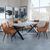 Ezra Grey Dining Set with Cross Legs - Ace Orange Fabric Swivel Dining Chair