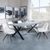 Ezra Grey Dining Set with Cross Legs - Arctic Cream Velvet Fabric Swivel Dining Chair