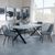 Ezra Grey Dining Set with Cross Legs - Darwin Grey Fabric Dining Chair