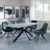 Ezra Grey Dining Set with Spider Legs - Arctic Green Velvet Fabric Swivel Dining Chair