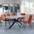 Ezra Grey Dining Set with Spider Legs - Corona Orange Fabric Dining Chair