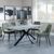 Ezra Grey Dining Set with Spider Legs - Peyton Green Fabric Dining Chair