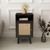 Clearance - Ferrero Black and Woven Rattan 1 Door Bedside Table