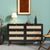 Clearance - Ferrero Black and Woven Rattan 6 Drawer Wide Chest