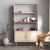 Clearance - Ferrero Natural and Woven Rattan Open Shelving Unit with Cupboard