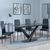 Maldon Black Ceramic Dining Set - Metro Black Leather Dining Chair with Black Legs