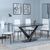Maldon Black Ceramic Dining Set - Metro White Leather Dining Chair with Black Legs