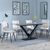 Maldon Grey Ceramic Dining Set - Corona Beige Fabric Dining Chair