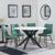 Novara White Ceramic 4 Seater Round Dining Set - 4 Corona Green Fabric Dining Chair