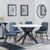 Novara White Ceramic 4 Seater Round Dining Set - 4 Darwin Dark Grey Fabric Dining Chair