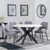 Novara White Ceramic 4 Seater Round Dining Set - 4 Peyton Grey Fabric Dining Chair