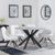 Novara Grey Ceramic 4 Seater Round Dining Set - 4 Arctic Cream Velvet Fabric Swivel Dining Chair