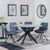 Novara Grey Ceramic 4 Seater Round Dining Set - 4 Boden Dark Grey Fabric Swivel Dining Chair