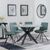 Novara Grey Ceramic 4 Seater Round Dining Set - 4 Boden Green Fabric Swivel Dining Chair