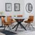 Novara Grey Ceramic 4 Seater Round Dining Set - 4 Boden Orange Fabric Swivel Dining Chair