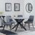 Novara Grey Ceramic 4 Seater Round Dining Set - 4 Darwin Grey Fabric Dining Chair