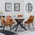 Novara Grey Ceramic 4 Seater Round Dining Set - 4 Darwin Orange Fabric Dining Chair