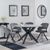 Novara Grey Ceramic 4 Seater Round Dining Set - 4 Ion Dark Grey Velvet Fabric Swivel Dining Chair