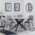 Novara Grey Ceramic 4 Seater Round Dining Set - 4 Peyton Grey Fabric Dining Chair