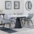Carrara White Ceramic 4 Seater Round Extending Dining Set - 4 Ace Grey Fabric Swivel Dining Chair