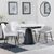 Carrara White Ceramic 4 Seater Round Extending Dining Set - 4 Darwin Cream Fabric Dining Chair