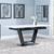 Alpha 6-8 Seater White Ceramic Extending Dining Table with Black Base - 140cm-180cm