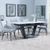 Alpha White Ceramic Extending Dining Set - Ace Grey Fabric Swivel Dining Chair