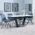 Alpha White Ceramic Extending Dining Set - Boden Dark Grey Fabric Swivel Dining Chair
