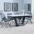 Alpha White Ceramic Extending Dining Set - Boden Grey Fabric Swivel Dining Chair