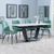 Alpha White Ceramic Extending Dining Set - Corona Green Fabric Dining Chair