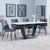 Alpha White Ceramic Extending Dining Set - Corona Grey Fabric Dining Chair
