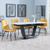 Alpha White Ceramic Extending Dining Set - Corona Yellow Fabric Dining Chair