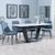 Alpha White Ceramic Extending Dining Set - Darwin Dark Grey Fabric Dining Chair
