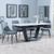 Alpha White Ceramic Extending Dining Set - Darwin Grey Fabric Dining Chair