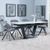 Alpha White Ceramic Extending Dining Set - Ion Dark Grey Velvet Fabric Swivel Dining Chair