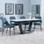 Alpha White Ceramic Extending Dining Set - Peyton Blue Fabric Dining Chair