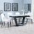 Alpha White Ceramic Extending Dining Set - Peyton Cream Fabric Dining Chair