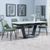 Alpha White Ceramic Extending Dining Set - Peyton Green Fabric Dining Chair