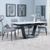 Alpha White Ceramic Extending Dining Set - Peyton Grey Fabric Dining Chair