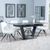Alpha Black Ceramic Extending Dining Set - Arctic Cream Velvet Fabric Swivel Dining Chair