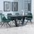 Alpha Black Ceramic Extending Dining Set - Arctic Green Velvet Fabric Swivel Dining Chair