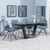 Alpha Black Ceramic Extending Dining Set - Boden Grey Fabric Swivel Dining Chair