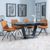 Alpha Black Ceramic Extending Dining Set - Boden Orange Fabric Swivel Dining Chair