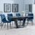 Alpha Black Ceramic Extending Dining Set - Corona Blue Fabric Dining Chair