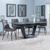 Alpha Black Ceramic Extending Dining Set - Corona Grey Fabric Dining Chair