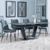 Alpha Black Ceramic Extending Dining Set - Corona Light Grey Fabric Dining Chair