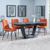 Alpha Black Ceramic Extending Dining Set - Corona Orange Fabric Dining Chair